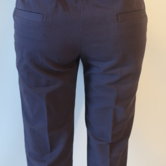 Womens Chloe Blue Cotton Linen Blend Flat Front Pants 38 US/M * - Picture 9 of 10